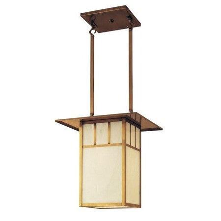 Arroyo Craftsman 18" Huntington Hanging Pendant Without Overlay (Empty), Slate, Off White Glass HCM-18EOF-S